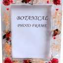 Botanical Picture Frame, 3.5"x5" 4 * 6'' 5 * 7,Acrylic dried flower photo frame tabletop and wall hanging Blue Red Yellow Purple 1pc picture random (Red, 4 * 6'')