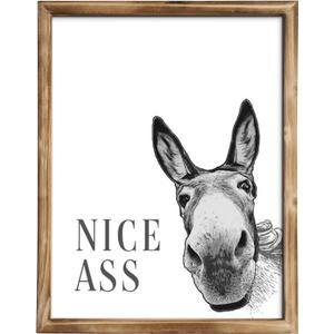 MODE HOME 14 x 11" Funny Bathroom Wall Art, Humorous Bath room Decor Wall Art with Torched Brown Wooden Frame, Decorative Bathroom Pictures Wall Decor