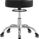 Rolling Stool Heavy Duty 400lb: Super Soft Seat Cushion,360 Swive,Height Adjustability,No Squeaky Noises,No Tip Over,New Upgraded Stool Salon Stool Chair, Tattoo Facial Massage Spa Medical (Black)