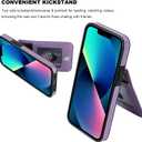 KIHUWEY Compatible with iPhone 13 Mini Case Wallet with Credit Card Holder, Premium Leather Magnetic Clasp Kickstand Heavy Duty Protective Cover for iPhone 13 Mini 5.4 Inch(Purple)