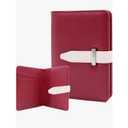 Passport Holder with Airtag for Women/Men,Airtag Passport Wallet for Travel,Cute Passport Holder Rfid Blocking,Travel Wallet for Cards Passport Cover Case (Wine red) Pack of 2
