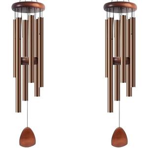 Amazon.com : Bursvik Large Aluminium Wind Chimes 37" Inches to Create a Zen Atmosphere Suitable for Outdoor, Garden, Patio Decoration Wind Chimes with Wind Catcher Suitable as A Gift for Unisex(2 Pack Coffe) : Patio, Lawn & Garden