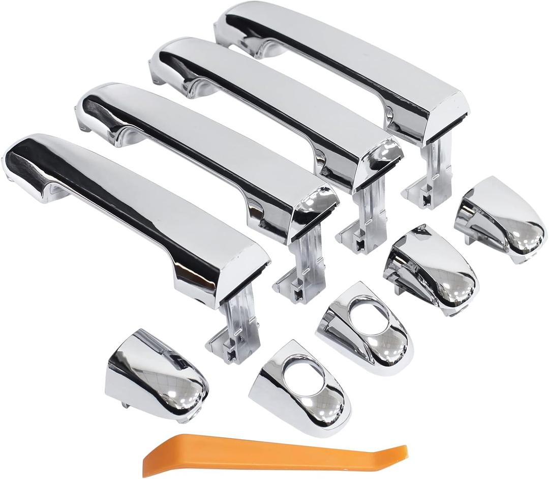 ApplianPar Front and Rear Driver and Passenger Side Exterior Door Handle Chrome for Hyundai Elantra 2006-2011