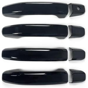 8PCS Door Handle Covers Trim Compatible with 2014-2020 Chevrolet Silverado+GMC Sierra Suvs Trucks Glossy-Black Without Passenger Keyhole
