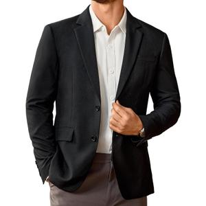 Vssjavun Mens Sport Coats Casual Blazer Two Button Lightweight Business Suit Jacket (XX-Large, Black)