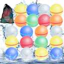 Self Sealing Reusable Water Balloons 20PCS Magnetic Water Balloons Quick Filling Water Balls Toys Silicone Water Splash Ball Water Bomb Cool Toy,Summer Pool Beach Outdoor Toys For Kids Ages 3 4 8 12+