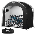 Happy Travel Bike Storage Shed Tent, Waterproof Portable Bicycle Cover with 30% More Top Storage Space for 3 Bikes, Clips Easy Setup Outdoor Sheds Shelter for Motorcycle, Garden Tools, Lawn Mower