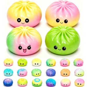 4Pcs Dumpling Squishies Mystery Box, 18 Colors Random Mystery Glitter Dumpling Squishies Toy, 2026 Upgrade Colorful Stress Balls Fidget Sensory Toy Desk Toys (Random 4 Colors)