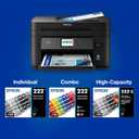 4 x EPSON 222 Claria Ink High Capacity Black & Standard Color (Cyan/Magenta/Yellow) Cartridge Combo Pack (T222XL-BCS) Works with WorkForce WF-2960 Expression XP-5200