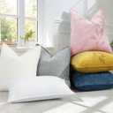 decorUhome Summer Couch Throw Pillow Covers 12x20 Set of 2, Decorative Soft Velvet Modern Cozy Chenille Lumbar Pillow Cases with Elegant Design for Sofa Bed Living Room Home Decor, Blush Pink