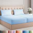 Split King Size 5 Piece Sheet Set - Comfy Breathable & Cooling Bed Sheets Set - Hotel Luxury Bedding for Women, Men, Kids, Teens, Boys & Girls - Deep Pockets and Wrinkle Free - Oeko-Tex - Light Blue (21 - Baby Blue)