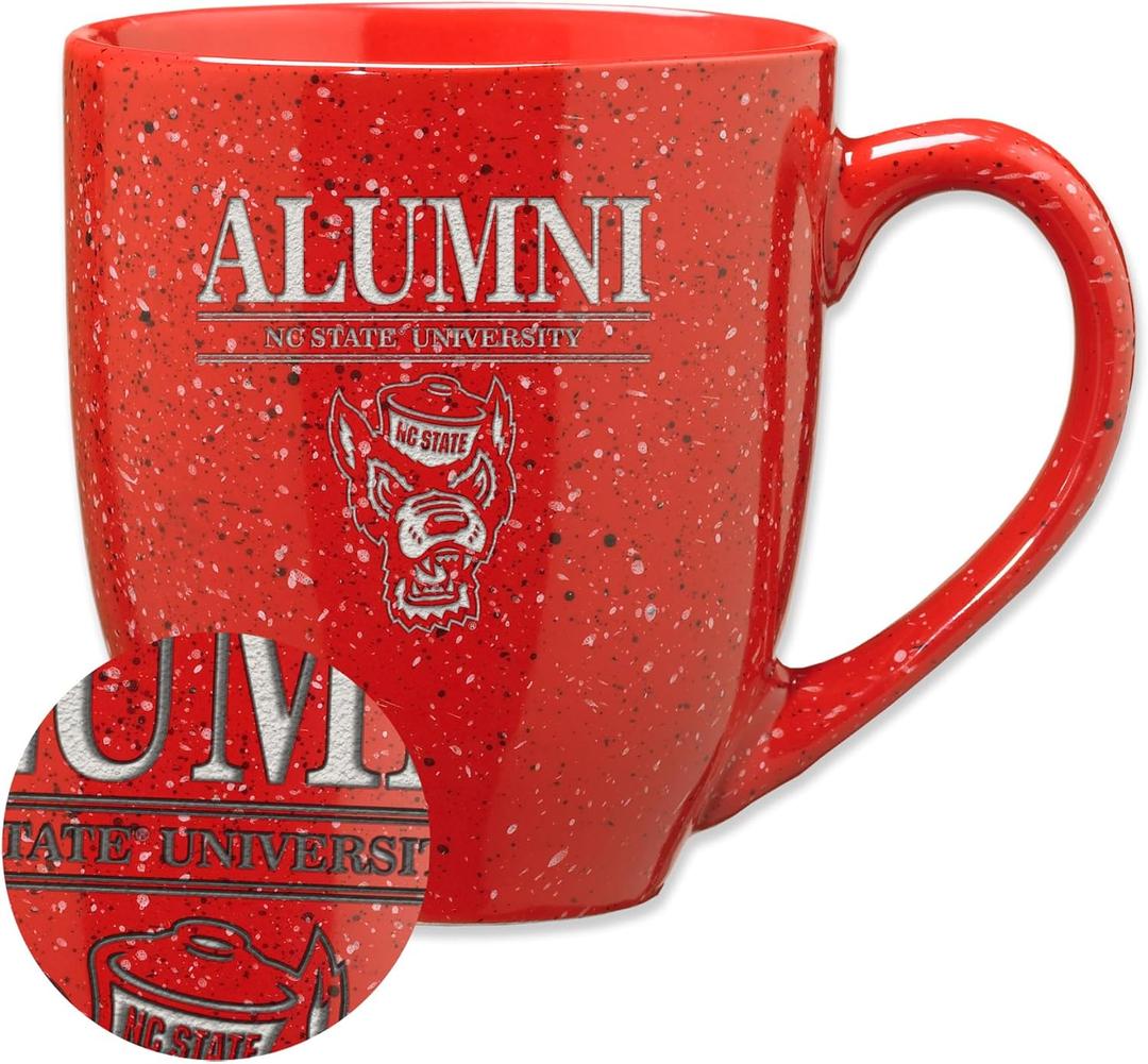 Rico Industries NCAA North Carolina State Wolfpack Alumni 16 oz Team Color Laser Engraved Speckled Ceramic Coffee Mug