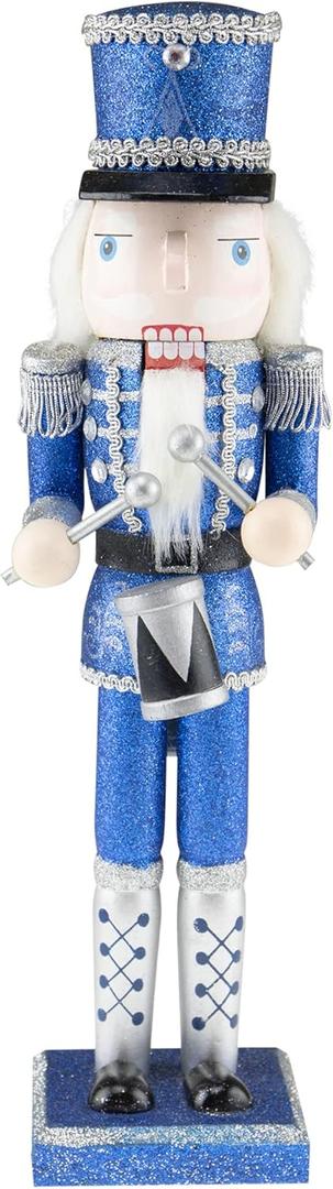 Clever Creations Blue Drummer 16 Inch Traditional Wooden Nutcracker, Festive Christmas Dcor for Shelves and Tables