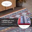 RUGSURE Washable Area Rugs 5' x 7' - 1/6 Thick - Moroccan-Inspired -Stain & Water Resistant Non-Slip - Resistant Rug for Living Room, Bedroom, Nursery, Pet & Child Friendly (Blue and Red)