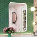 24x36 Inch Silver LED Bathroom Mirror with Lights, Adjustable 3000K/4500K/6000K, Wall Mounted Lighted Bathroom Vanity Mirrors, Dimmable, Anti-Fog, Memory Function, Horizontal/Vertical