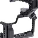 FocusFoto Camera Cage +Top/Side Handle Grip Kit, Aluminium Alloy Video Filmmaking Stabilizer Rig with Cold Shoe and 1/4" 3/8" Screw Mouting for Canon EOS M50 Mark II/M50/M5 Mirrorless Camera