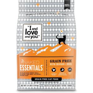 I and love and you Naked Essentials Dry Cat Food - Chicken + Duck - Grain Free, Real Meat, No Fillers, Prebiotics + Probiotics, 3.4lb Bag (EXP 07/07/27)