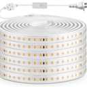Outdoor LED Strip Lights Waterproof, AC 110V, 1200LEDs, 6500k LED Rope Bright Lights for Garden, Patio, Indoor Under Cabinet Home Christmas Decoration