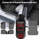 TGBROS Floor Mats for Subaru Outback 2020-2025, All Weather TPE Liners Full Set with Cargo Liner & Back Seat Protector, Non-Slip Black 6PCS
