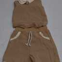 Kuriozud Newborn Baby Boy Summer Clothes Button Short Sleeve Romper Bodysuit Shorts Set Toddler Soft Waffle Outfit (3-4T, Lapel Shirt Khaki)