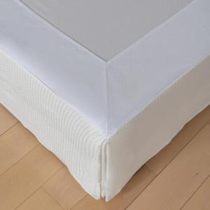 King Bed Skirt, Wrap Around Bed Skirt with Pleated Corner, 18 Inch Drop Pleated Waffle Weave Bedskirts, Anti-Slip, Microfiber, Ivory, 18'' King