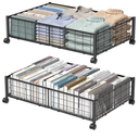Hleelomi Under Bed Storage with Wheels, 360° Rotating, NoAssembly Underbed Storage Containers, 2PACK