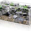 Acrylic Tarantula Enclosure Terrarium, 8" x 4" x 4" Small Magnetic Reptile Tank, Micro Spider Breeding Habitat Cage, Clear Ventilated Lizard Display Box for Hermit Crab Invertebrates Scorpion