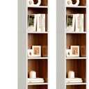 LITTLE TREE 70.9" Tall Bookshelf, 5-Tier Open Bookcase with Cubes, Bookshelves with Storage Space, Freestanding Narrow Bookcase for Home Office, White, 2 Pack