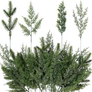 Sggvecsy 40 Pcs Artificial Pine Branches Assorted Faux Pine Needles Greenery Cedar Leaves Christmas Sprigs Stems Pine Picks for DIY Garland Wreath Xmas Tree Embellishing Home Garden Decoration