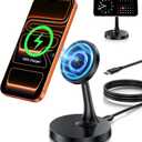 Magnetic Wireless Charger iPhone Stand 15W Fast Mag-Safe Charger for iPhone 17/17 Pro/17 Air/17 Pro Max 16/15/14/13/12 Series Apple Magnet Wireless Charging Station/Pad for AirPods