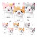 Zomiboo 9 Pcs Mini Cats Plush Toy Kitten Stuffed Animals Stuffed Cats Lot Tiny Stuffed Kitten Soft Plush Cats Doll Hanging Pendant Ornament for Backpacks, Handbags Keychains Pencil Cases (Cute Style)