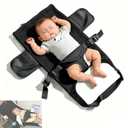 Baby Airplane Bed, Travel Essentials for Flying, Toddler Airplane Seat Extender, Plane Portable High Chair Harness Seat for Little Baby (16 * 28inch), Black