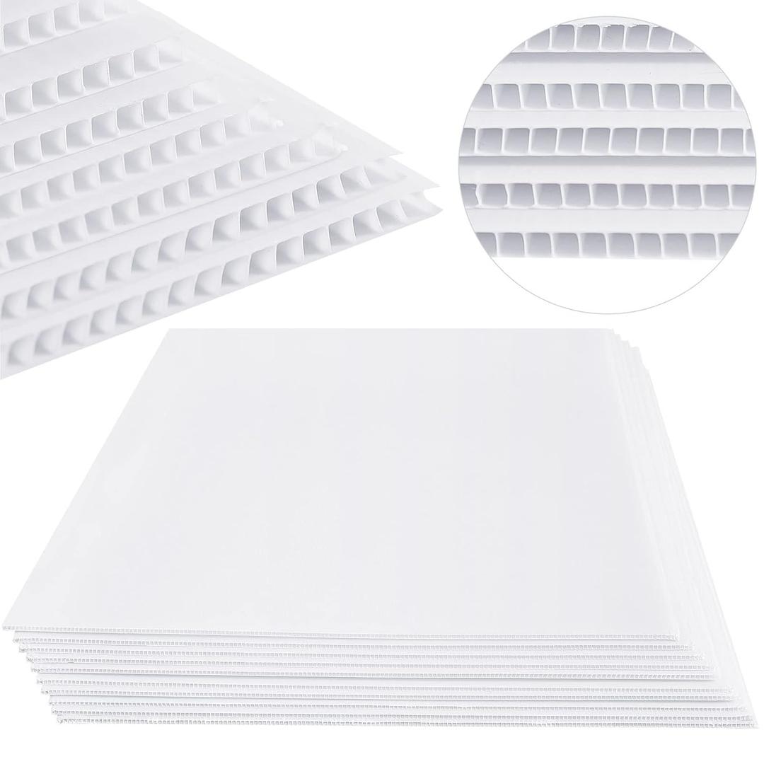 Patelai 4 Pcs 12 x 17 Inches Corrugated Plastic Sheet Corrugated Poster Board 4mm Thick Waterproof Blank Board Sheets Plastic Yard Sign for Garage and Estate Sale, Indoor and Outdoor Use (White)