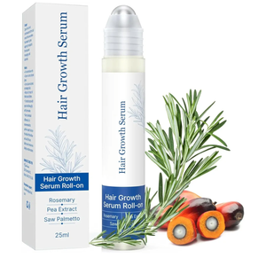 Hair Growth Serum Roll On with Rosemary | Helps Promote Thicker, Fuller Looking Hair | Non-Greasy, Clean Formula for Women & Men with Saw Palmetto | 0.84 fl oz (Single Bottle)