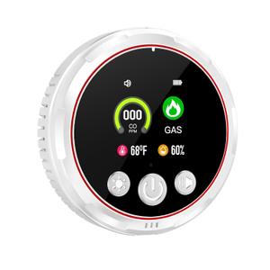 4 in 1 Carbon Monoxide Detectors Plug in, CO Detector & Natural Gas Detector with Battery Backup, HD Digital Display Monitors CO, Gas, Temp, Humidity - Home Safety for House, RV, Apartment (White)