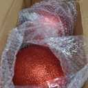 Extra Large Size Outdoor Christmas Ornaments, Oversized Huge Big Shatterproof Xmas Christmas Plastic Balls for Outside Lawn Yard Tree Hanging Decorations (6"/150mm, Red, 4 Packs)