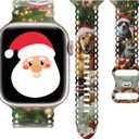 Christmas Lace Band Compatible with Apple Watch Band 38mm Women, Silicone Sport Strap Replacement Wristbands for iWatch Series Ultra 11 10 9 8 7 6 5 4 SE -Christmas Dog 38