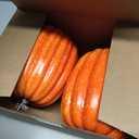 vensovo 2PCS 8 Inch Orange Plastic Pumpkins for Decorating - Large Artificial Foam Pumpkins for Fall Decor, Halloween, Thanksgiving, Paintable for DIY Crafts & Centerpieces