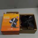 4-Blades Heat Powered Wood Stove Fan + Magnetic Thermometer, 122F Start Non Electric Eco Fireplace Fan for Gas/Pellet/Log/Wood Burning Stoves, Silent Operation, 2-Years, N429, Black