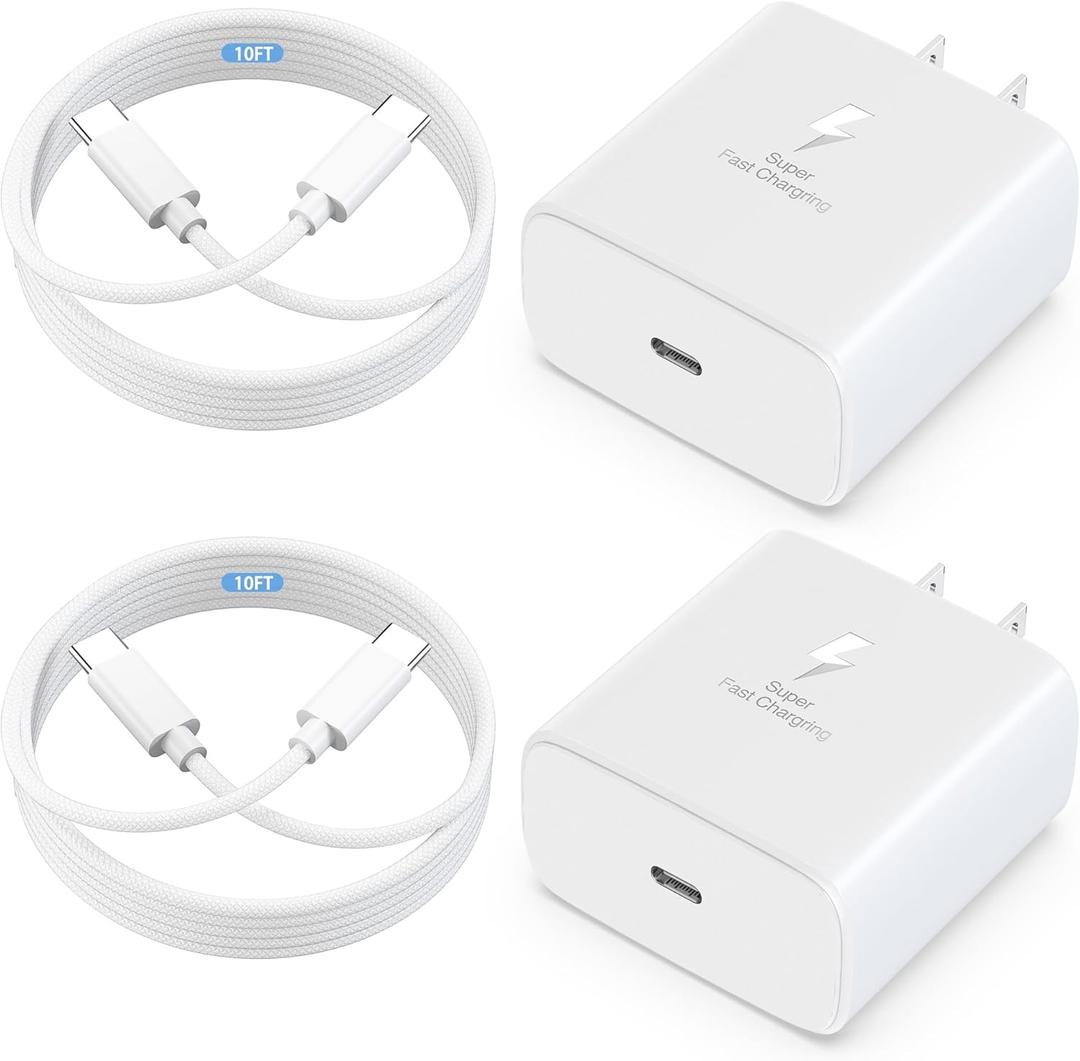 2026 45W Super Fast Charger USB C PD3.0 Compatible with iPhone 16 Pro Max -45 Watt USB C Charger Block Compatible with iPhone 16Pro/16/16 Plus/15 Pro Max/15 Pro/15/15 Plus,10ft Type C Cable (white)