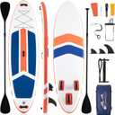 Sweetcrispy Inflatable Stand Up Paddle Board with Premium SUP Paddleboard Accessories,2-in-1 Paddle,Wide Stable Design,Non-Slip Comfort Deck for Adults & Youth of All Skill Levels (Orange)