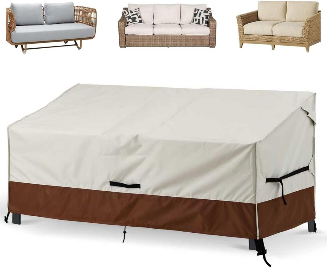Patio Loveseat Cover Waterproof 420D Bench Cover, 90"x40"x33", Brown