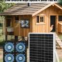 Solar Exhaust Fan for Chicken Coop with 25W Solar Panel & 4-Pack High-Speed Brushless DC Fans, Solar Powerd Shed Ventilation Fan for Chicken Coops, Greenhouses, Sheds, Pet Houses