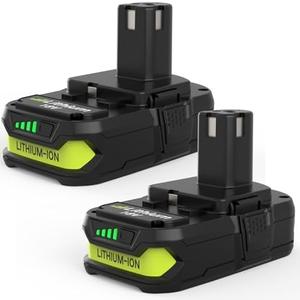 3.6Ah Replacement for Ryobi 18V Battery Compatible with Ryobi 18V Lithium Battery P102 P103 P104 P105 P107 P108 P109 P190 P122 for ryobi 18 Volt Cordless Power Tools 2 Packs (Green)