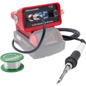 Cordless Soldering Iron Station for Milwaukee 18V Battery, Temperature Adjustable, Auto Sleep & Low Voltage Protection, C/F Conversion, OLED Digital Display, Lead-Free Solder (Tool Only)
