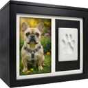 Pet Urns for Dogs & Cats | Black Bamboo Pet Cremation Box with Hair Keepsake Case | Dog Ashes Urn Set with Paw Print Kit | Photo Album & ID Plate | Pet Memorial for Dogs or Cats up to 150 lbs