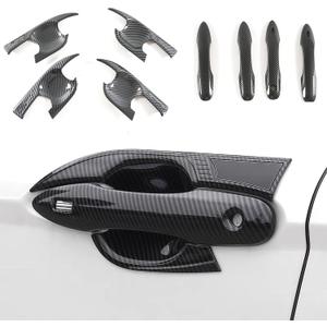 Exterior Door Handle Bowl Cover Trim Set for Toyota Camry LE SE XLE XSE 2018 2019 2020 2021 2022 2023 2024 2025 8th 8.5th Gen (Carbon Fiber Print)