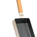 Ceramic Coating Square Japanese Tamagoyaki Omelette Small Skillet, Non-stick Rectangle Egg Roll Pan with Wood Handle (White)