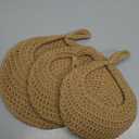 Boho Wall Hanging Fruit Baskets for Kitchen 3 Pack Woven Produce Holder with 6 Pcs Strong Hooks Vegetable Hanging Basket for Organizing Teardrop Home Wall Potato Onion Storage, Linen