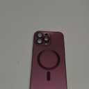 LEKEVO Magnetic for iPhone 16 Pro Max Case [Compatible with MagSafe][Built-in Camera Lens Protector] Slim Soft Silicone Bumper Shockproof Metallic Luster Phone Case (Burgundy)